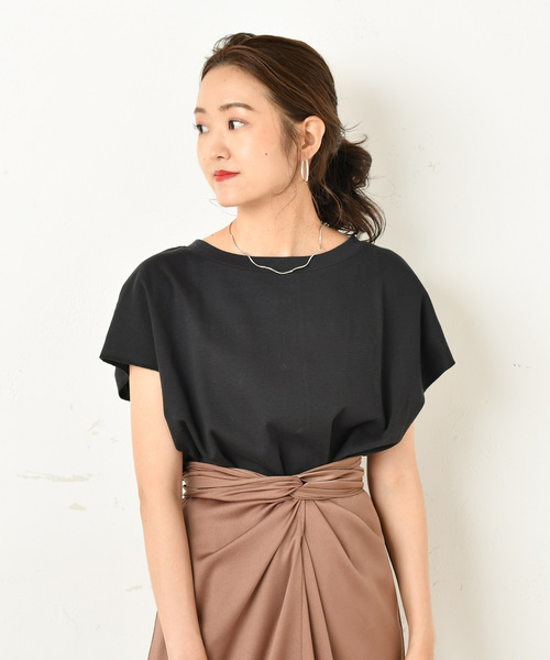 DouDou（ドゥドゥ）の「バックヘンリー半袖（Tシャツ/カットソー・レディース・オフホワイト/カーキ/ブラック系その他・FREE）」の22枚目の写真