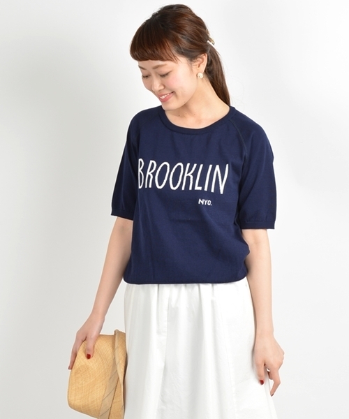 SHIPS for women（シップスフォーウィメン）の「ショートスリーブ ロゴプルオーバー（ニット/セーター・レディース・ライトホワイト/ホワイト/グレー/ネイビー/イエロー・ONE SIZE）」の4枚目の写真