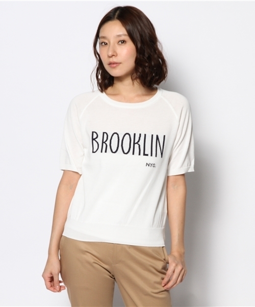 SHIPS for women（シップスフォーウィメン）の「ショートスリーブ ロゴプルオーバー（ニット/セーター・レディース・ライトホワイト/ホワイト/グレー/ネイビー/イエロー・ONE SIZE）」の7枚目の写真