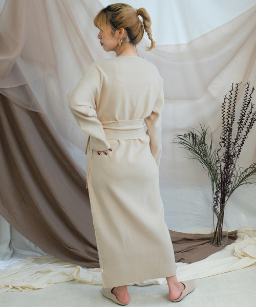 Andj ワンピース 3wayカシュクールリブニットワンピース ワンピース Andj アンドジェイ のファッション Made