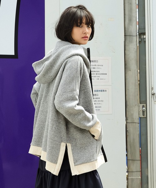 AVIE（アビィ）の「【RENEWAL】テントライン裏毛パーカー（パーカー・レディース・ブラック/グレー/ホワイト/ベージュ・38）」の14枚目の写真