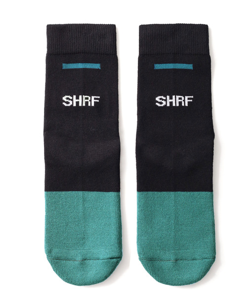 SHAREEF(シャリーフ)の「LOGO SOX(ソックス/靴下・メンズ・パープル/ターコイズブルー/ライム・FREE)」の2枚目の写真