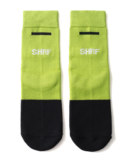 SHAREEF(シャリーフ)の「LOGO SOX(ソックス/靴下・メンズ・パープル/ターコイズブルー/ライム・FREE)」の1枚目の写真