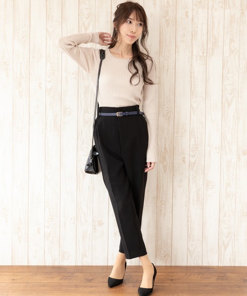 Jewelobe(ジュエローブ)の「バックオープンリブニットトップス(ニット/セーター・レディース・ベージュ/ブラック/グリーン/オレンジ・FREE)」の15枚目の写真