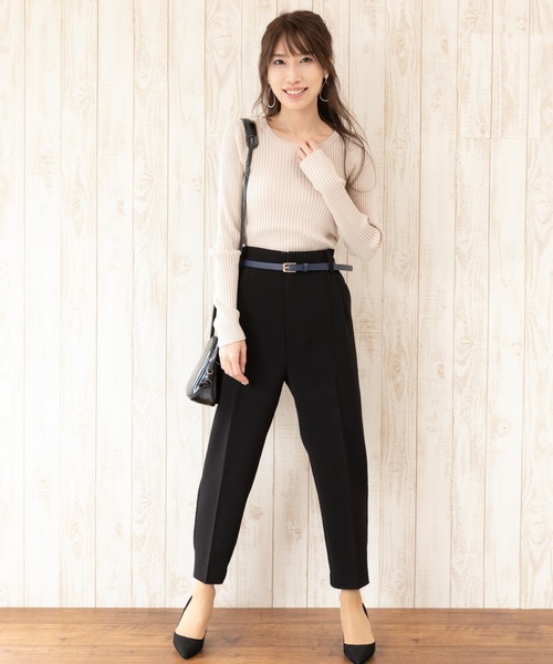 Jewelobe(ジュエローブ)の「バックオープンリブニットトップス(ニット/セーター・レディース・ベージュ/ブラック/グリーン/オレンジ・FREE)」の18枚目の写真