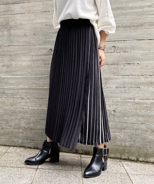PAGEBOY（ページボーイ）の「ストライププリーツラップスカート