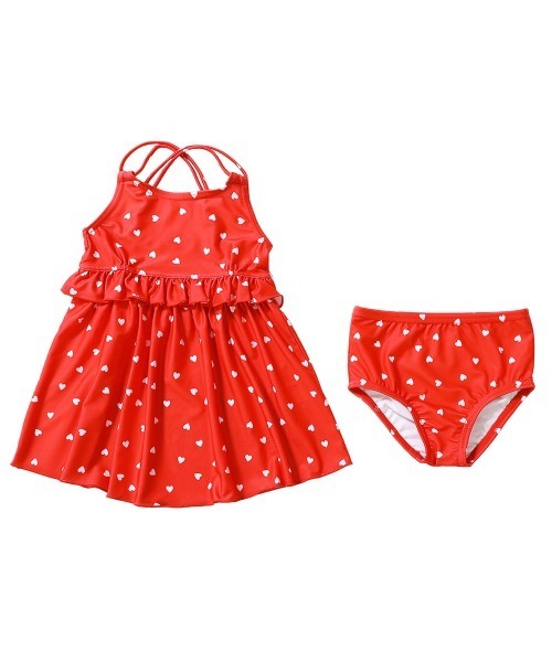 devirock（デビロック）の「キャミワンピース風水着（水着・キッズ・ホワイト/オレンジ系その他/レッド系その他/ブラック/レッド・130cm/110cm/100cm/150cm/120cm/160cm/140cm）」の15枚目の写真