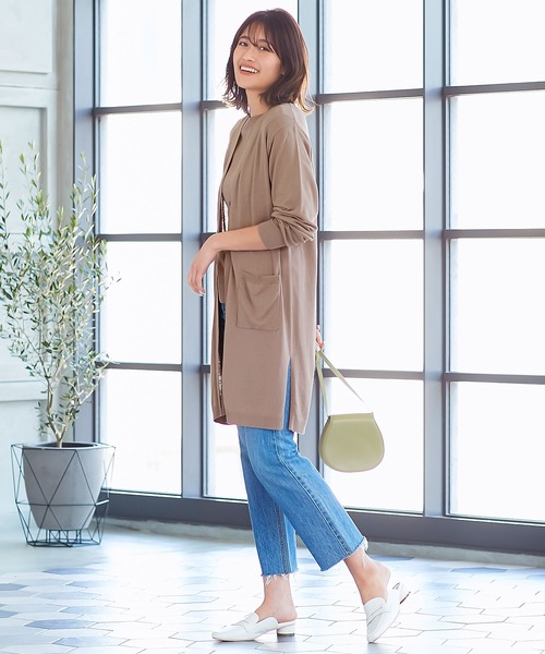 KOBE LETTUCE（コウベレタス）の「[バンブーコットン]ニットシアーカーディガン[C4523]（カーディガン/ボレロ・レディース・ホワイト系その他/グレイッシュベージュ/イエロー系その他/ライラック/ブラック/カーキ・FREE）」の14枚目の写真