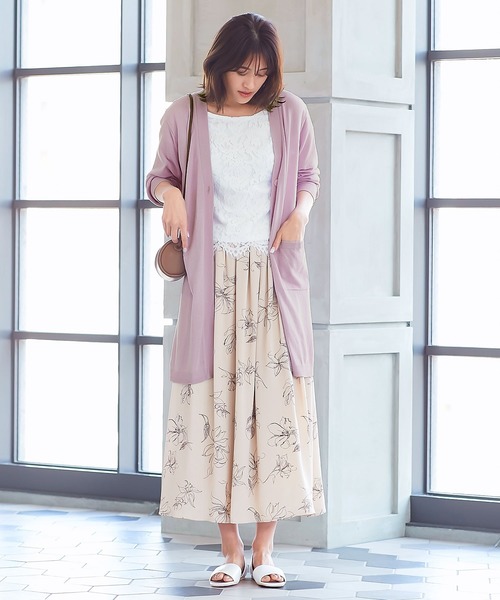 KOBE LETTUCE（コウベレタス）の「[バンブーコットン]ニットシアーカーディガン[C4523]（カーディガン/ボレロ・レディース・ホワイト系その他/グレイッシュベージュ/イエロー系その他/ライラック/ブラック/カーキ・FREE）」の13枚目の写真