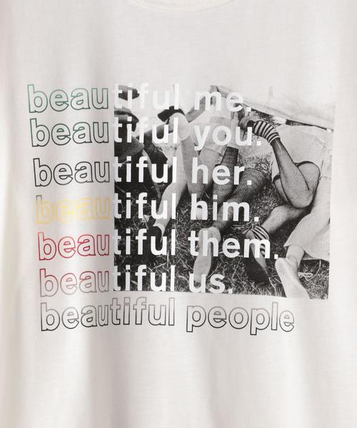 beautiful people(ビューティフルピープル)の「<beautiful people>フォトプリントロゴTシャツΨ(Tシャツ/カットソー・レディース・オフホワイト・170)」の3枚目の写真