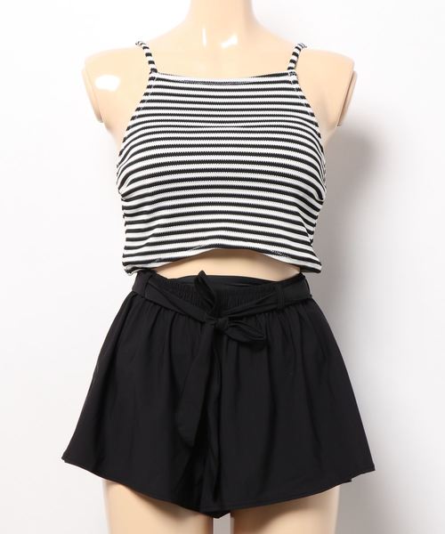 LEAD（リード）の「タンキニビキニ水着3点セット（水着・レディース・ブラック/カーキ・M）」の14枚目の写真