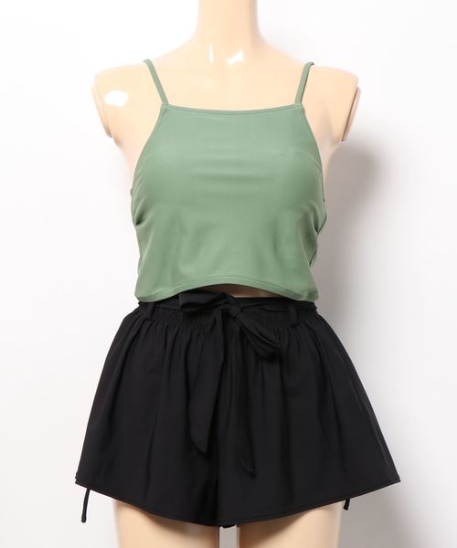 LEAD（リード）の「タンキニビキニ水着3点セット（水着・レディース・ブラック/カーキ・M）」の15枚目の写真