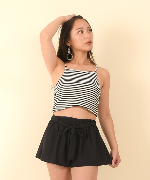 LEAD（リード）の「タンキニビキニ水着3点セット（水着・レディース・ブラック/カーキ・M）」の3枚目の写真