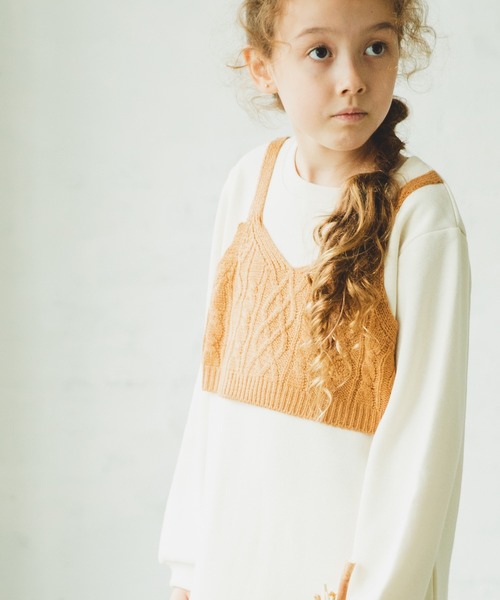 あったか 裏起毛 ニット ビスチェ ドッキング 長袖 スウェット ワンピース ワンピース Pairmanon ペアマノン のファッション通販 Zozotown