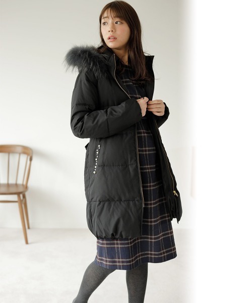 RANAN（ラナン）の「リアルファー付ビジューダウンコート（ダウン  