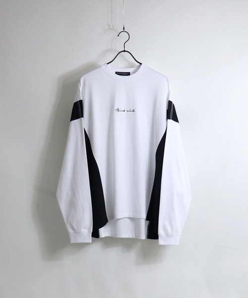 Confirm(コンファーム)の「Confirm / コンファーム サイド切り替えビッグシルエットロンT(Tシャツ/カットソー・メンズ・ホワイト/ブラック/ホワイト系その他・FREE)」の2枚目の写真