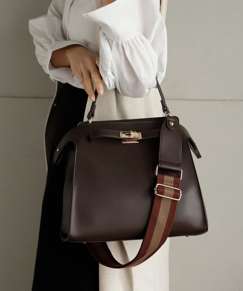 VitaFelice（ヴィータフェリーチェ）の「ワンハンドル2wayトートバッグ（トートバッグ・レディース・グレー/ブラウン/ブルー系その他/モカ/ブラック/キャメル/アイボリー・FREE）」の5枚目の写真