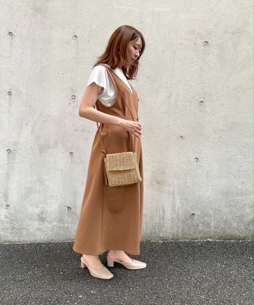 loisir カシュクールジャンパースカート 2wayカシュクールジャンパースカート 08Mab : W Pocket - 通販