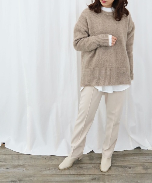 Riberry(リベリー)の「後ろスリットラメニット(ニット/セーター・レディース・チャコールグレー/ベージュ/ブラウン・MEDIUM)」の12枚目の写真