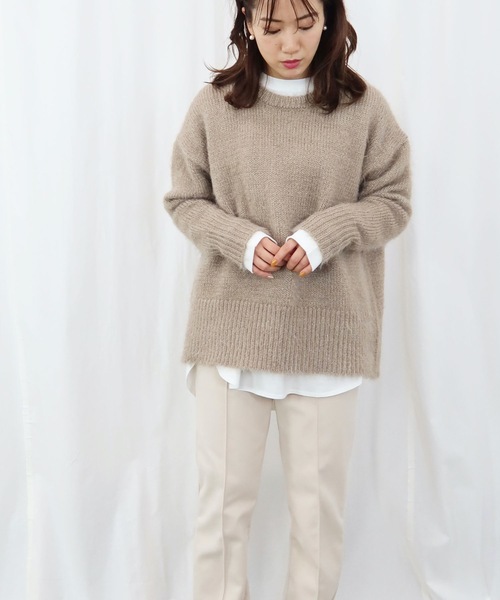 Riberry(リベリー)の「後ろスリットラメニット(ニット/セーター・レディース・チャコールグレー/ベージュ/ブラウン・MEDIUM)」の10枚目の写真