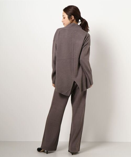 cepo(セポ)の「バックスリットタートルニット+ニットパンツセットアップ(その他パンツ・レディース・グレー/オフホワイト/ミント・M)」の4枚目の写真