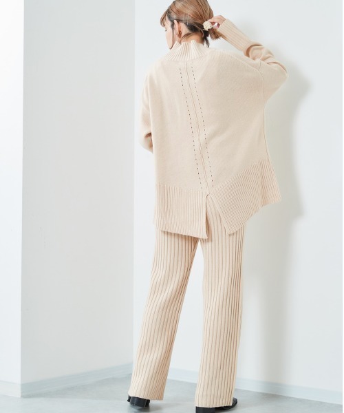 cepo(セポ)の「バックスリットタートルニット+ニットパンツセットアップ(その他パンツ・レディース・グレー/オフホワイト/ミント・M)」の2枚目の写真