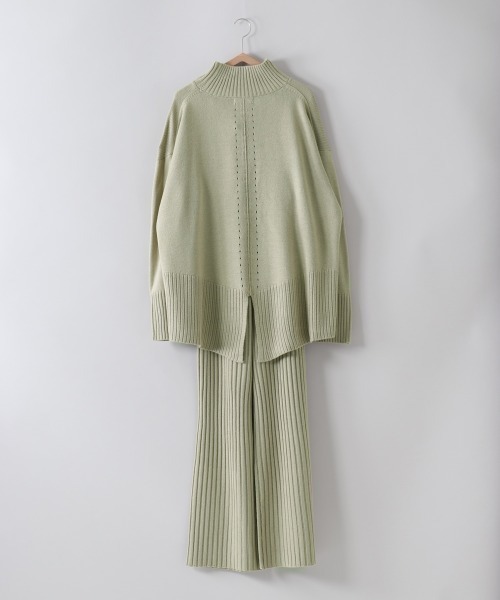 cepo(セポ)の「バックスリットタートルニット+ニットパンツセットアップ(その他パンツ・レディース・グレー/オフホワイト/ミント・M)」の8枚目の写真