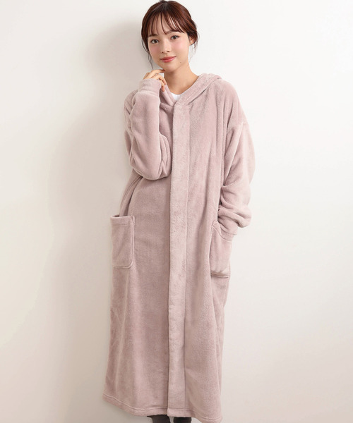 blooming FLORA（ブルーミングフローラ）の「【なまけmoco】着る毛布 静電気防止加工 フード付き ルームウェア / M L LL（ルームウェア/パジャマ・レディース・ネイビー/ブラウン/グレー/モカ/ピンク・MEDIUM/LARGE/X-LARGE）」の3枚目の写真