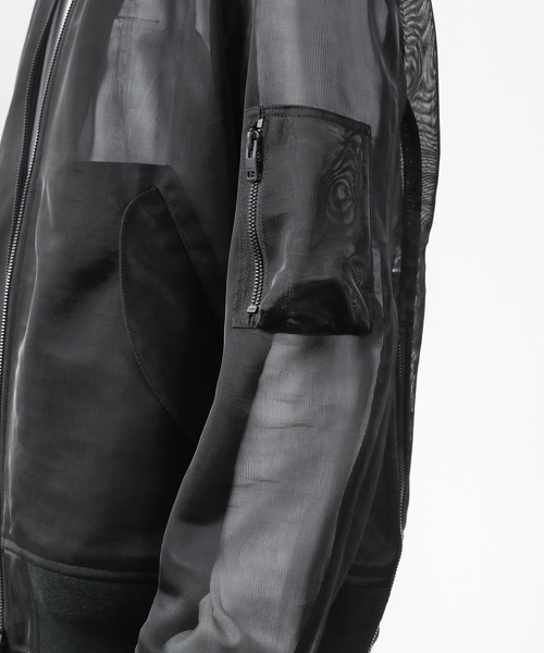 attachmentアタッチメントPEスムースMA-1シースルーJKTブラック1 ATTACHMENT（アタッチメント）の「PE JERSEY MA-1（MA-1）」 - WEAR