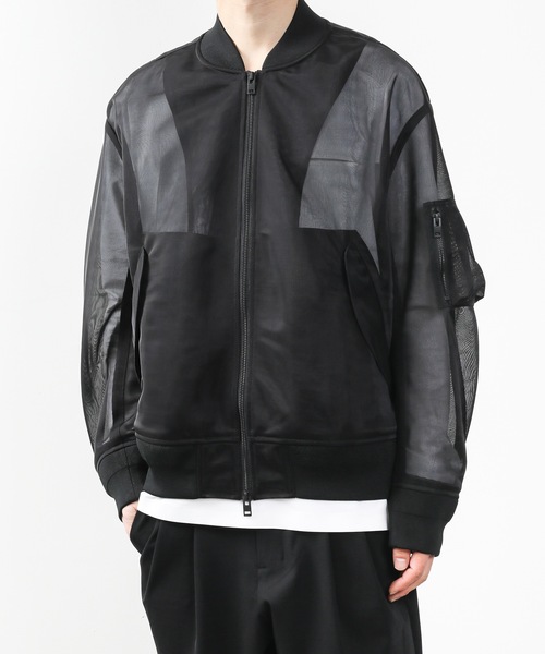 attachmentアタッチメントPEスムースMA-1シースルーJKTブラック1 ATTACHMENT（アタッチメント）の「PE JERSEY MA-1（MA-1）」 - WEAR