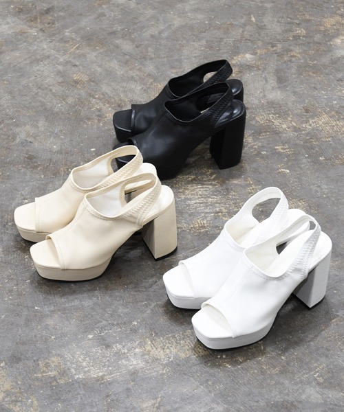 NOFALL（ノーフォール）の「チャンキーヒールバックベルトサボサンダル