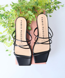 FABIO RUSCONI | 【FABIO RUSCONI】スクエアトウローヒールストラップサンダル(F12011)(サンダル)