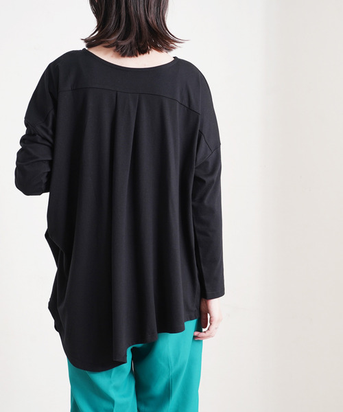 Fizz（フィズ）の「【Fizz/フィズ】　アシメヘム　サイドタック変形カットソー（Tシャツ/カットソー・レディース・ブラック/アイボリー/ラベンダー/グレイッシュベージュ・M）」の6枚目の写真