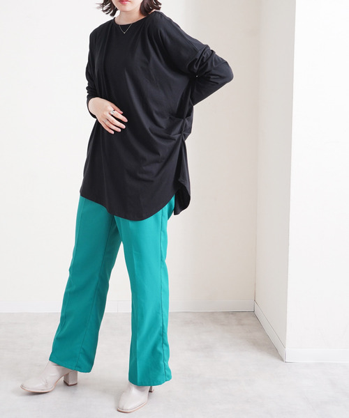 Fizz（フィズ）の「【Fizz/フィズ】　アシメヘム　サイドタック変形カットソー（Tシャツ/カットソー・レディース・ブラック/アイボリー/ラベンダー/グレイッシュベージュ・M）」の8枚目の写真