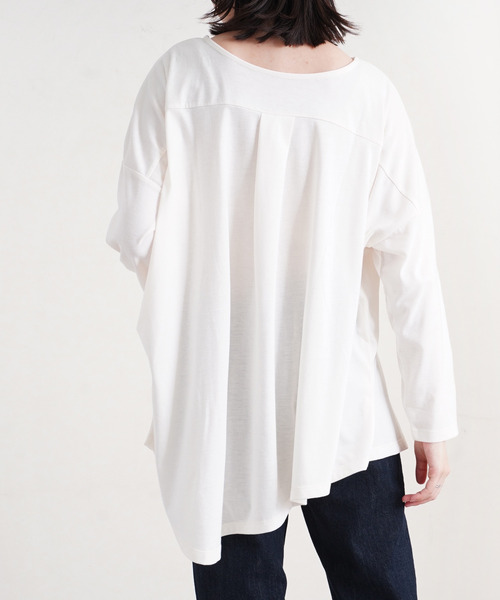 Fizz（フィズ）の「【Fizz/フィズ】　アシメヘム　サイドタック変形カットソー（Tシャツ/カットソー・レディース・ブラック/アイボリー/ラベンダー/グレイッシュベージュ・M）」の12枚目の写真