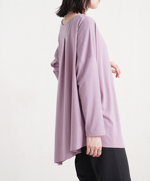 Fizz（フィズ）の「【Fizz/フィズ】　アシメヘム　サイドタック変形カットソー（Tシャツ/カットソー・レディース・ブラック/アイボリー/ラベンダー/グレイッシュベージュ・M）」の19枚目の写真