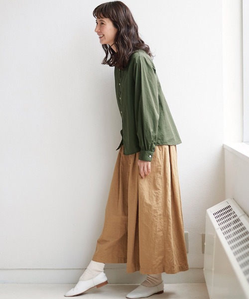 Sunny clouds(サニークラウズ)の「サニークラウズ feat.Shuttle Notes 抹茶シャツ〈レディース〉(シャツ/ブラウス・レディース・カーキ・MEDIUM/LARGE/X-LARGE/XX-LARGE/NM)」の5枚目の写真