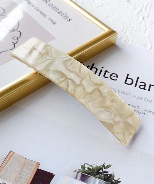 florist（フローリスト）の「【10色展開】アセチのべっ甲ヘアクリップ（バレッタ/ヘアクリップ・レディース・ピンク/マスタード/グリーン/キャメル/アイボリー/ライトパープル/ホワイト/チェリーピンク/クリアブラウン/ベージュ・FREE）」の2枚目の写真