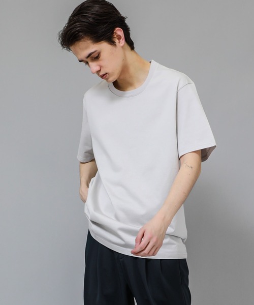 ATTACHMENT（アタッチメント）の「STUDIOUS別注 ギザシルキーカットソー（Tシャツ/カットソー・メンズ・ホワイト/ブラック/ライトグレー/ダークグリーン・1/3/2）」の4枚目の写真