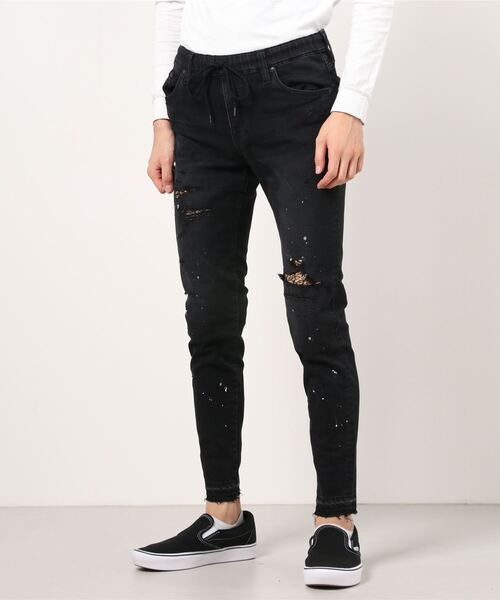 surt(サート)の「SURT(サート)LEOPARD DENIM / レオパードデニム(デニムパンツ・メンズ・ブラック・LARGE/X-LARGE/SMALL/X-SMALL/MEDIUM)」の1枚目の写真