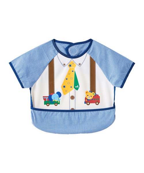 MIKI HOUSE（ミキハウス）の「袖つきエプロン（マグ/哺乳瓶/お食事グッズ・キッズ・レッド/ブルー・ONE SIZE）」の2枚目の写真