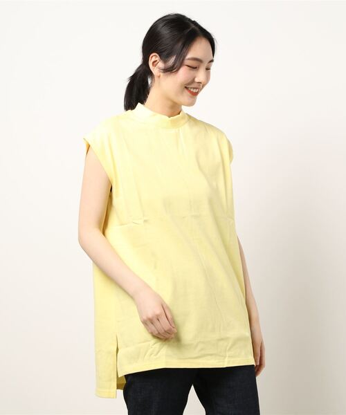 KOBE LETTUCE（コウベレタス）の「選べる2type USAコットンビッグシルエットTシャツ（Tシャツ/カットソー・レディース・ブラック系その他2/イエロー/ブラック系その他/オフホワイト/ブラック系その他3/モカ/イエロー系その他/ブラック/ブラウン系その他/ホワイト系その他・2/1）」の10枚目の写真