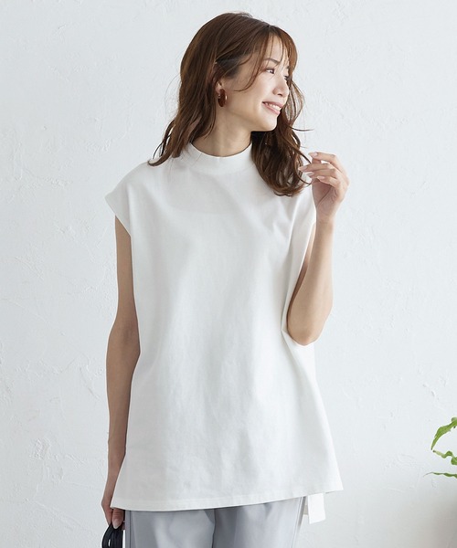 KOBE LETTUCE（コウベレタス）の「選べる2type USAコットンビッグシルエットTシャツ（Tシャツ/カットソー・レディース・ブラック系その他2/イエロー/ブラック系その他/オフホワイト/ブラック系その他3/モカ/イエロー系その他/ブラック/ブラウン系その他/ホワイト系その他・2/1）」の3枚目の写真