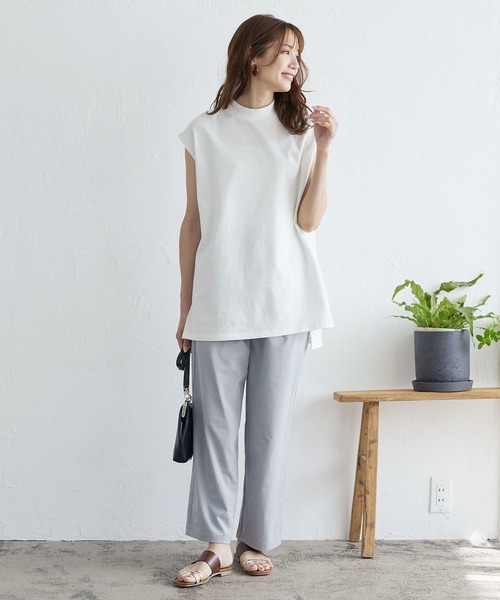 KOBE LETTUCE（コウベレタス）の「選べる2type USAコットンビッグシルエットTシャツ（Tシャツ/カットソー・レディース・ブラック系その他2/イエロー/ブラック系その他/オフホワイト/ブラック系その他3/モカ/イエロー系その他/ブラック/ブラウン系その他/ホワイト系その他・2/1）」の13枚目の写真