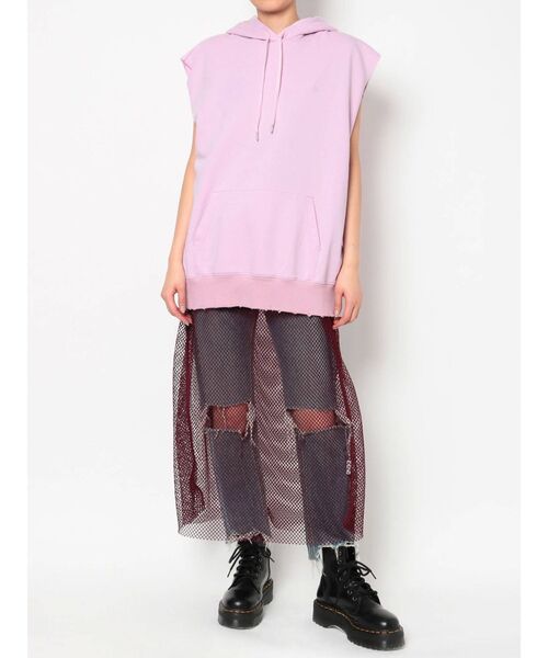 jouetie（ジュエティ）の「メッシュレイヤードノースリフーディ（パーカー・レディース・ブラック/ピンク/ベージュ・MEDIUM）」の15枚目の写真