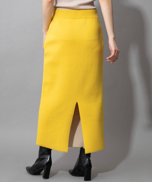 Munich(ミューニック)の「ダブルフェイスニット 2WAYタイトスカート(セットアップ可)(スカート・レディース・ネイビー/カーキ/イエロー/アイボリー・S/M)」の22枚目の写真