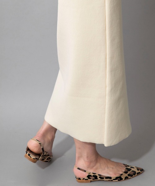 Munich(ミューニック)の「ダブルフェイスニット 2WAYタイトスカート(セットアップ可)(スカート・レディース・ネイビー/カーキ/イエロー/アイボリー・S/M)」の14枚目の写真