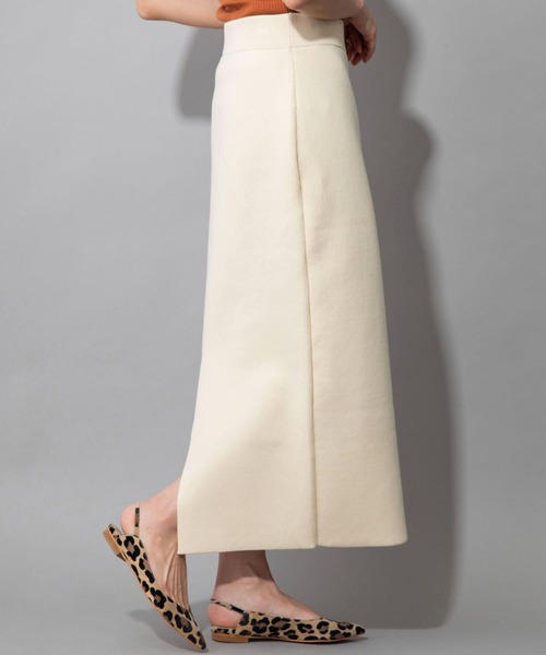 Munich(ミューニック)の「ダブルフェイスニット 2WAYタイトスカート(セットアップ可)(スカート・レディース・ネイビー/カーキ/イエロー/アイボリー・S/M)」の16枚目の写真