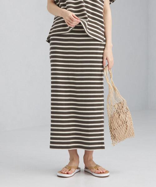 green label relaxing(グリーンレーベルリラクシング)の「SC フライス バックスリット タイト スカート / ボーダー(スカート・レディース・ブラック/ダークグレー/レッド・FREE)」の17枚目の写真