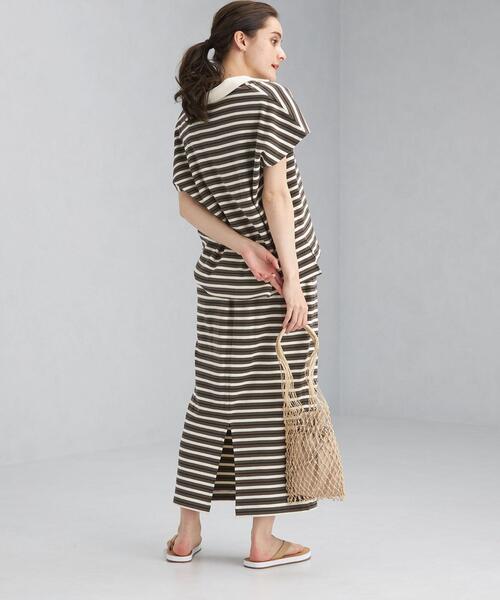 green label relaxing(グリーンレーベルリラクシング)の「SC フライス バックスリット タイト スカート / ボーダー(スカート・レディース・ブラック/ダークグレー/レッド・FREE)」の19枚目の写真